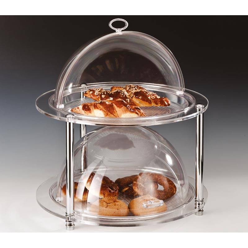 Zicco ZCP-185 Rolltop Kapaklı Teşhir Standı, 2 Katlı, Polikarbon, Şeffaf, 49.5x54 cm - 1