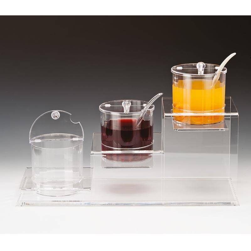 Zicco ZCP-195 Basamaklı Sosluk Reçellik Standı, 3’lü, Polikarbon, 59x22.5x35 cm - 1