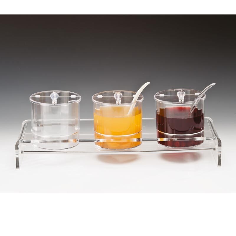 Zicco ZCP-200 Sosluk Reçellik Standı, Polikarbon, 3'lü Set, Şeffaf, 19.5x57x9 cm - Zicco