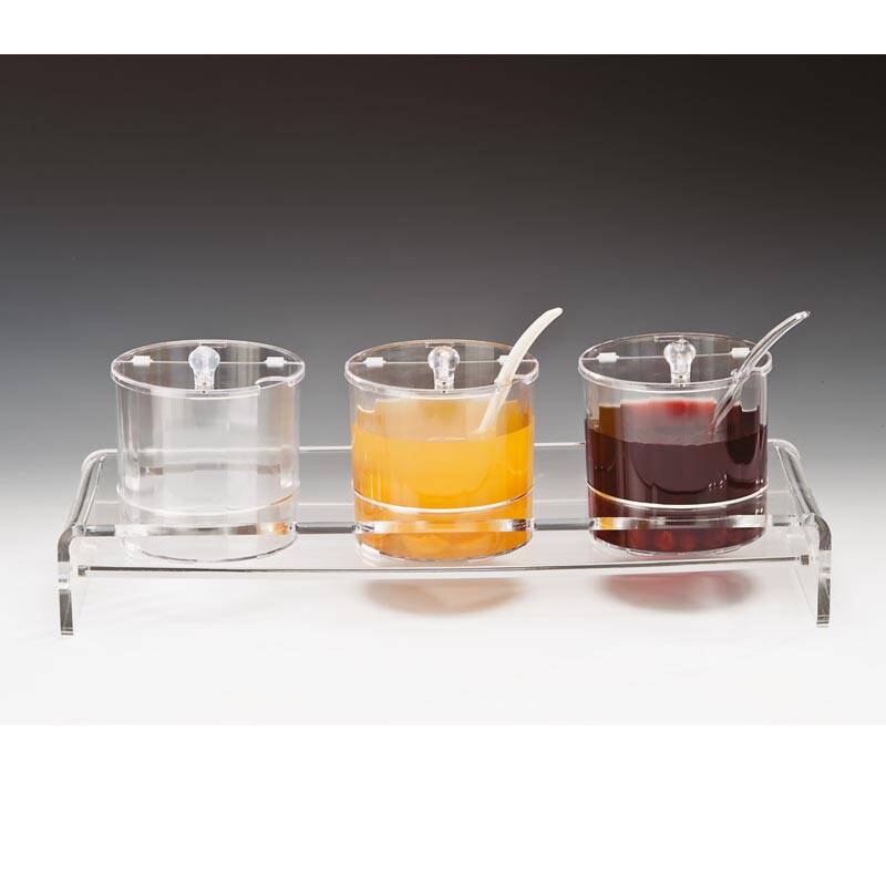 Zicco ZCP-200 Sosluk Reçellik Standı, Polikarbon, 3'lü Set, Şeffaf, 19.5x57x9 cm - 1