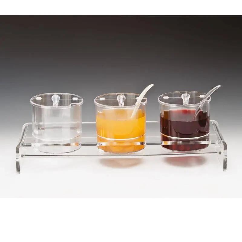Zicco ZCP-200 Sosluk Reçellik Standı, Polikarbon, 3'lü Set, Şeffaf, 19.5x57x9 cm - 1