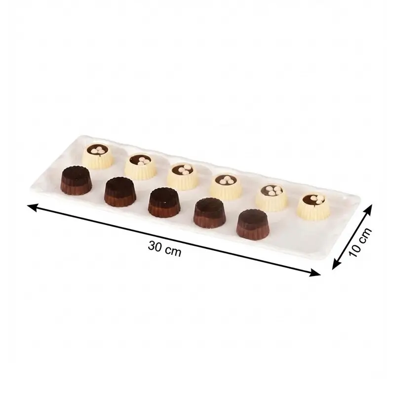 Zicco ZCP-223 Çikolata Teşhir Tepsisi, Polikarbon, Beyaz, 10x30 cm - Zicco (1)