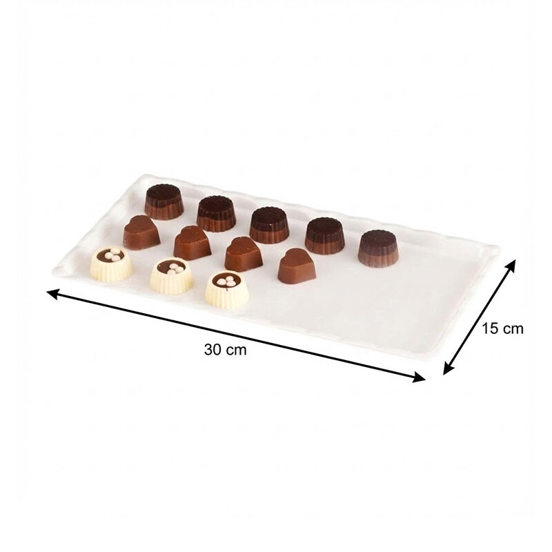 Zicco ZCP-224 Çikolata Teşhir Tepsisi, Polikarbon, Beyaz, 15x30 cm - Zicco (1)