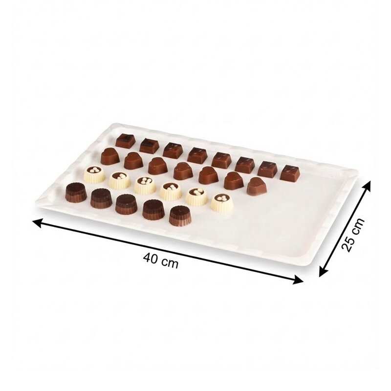 Zicco ZCP-229 Çikolata Teşhir Tepsisi, Polikarbon, Beyaz, 25x40 cm - Zicco (1)