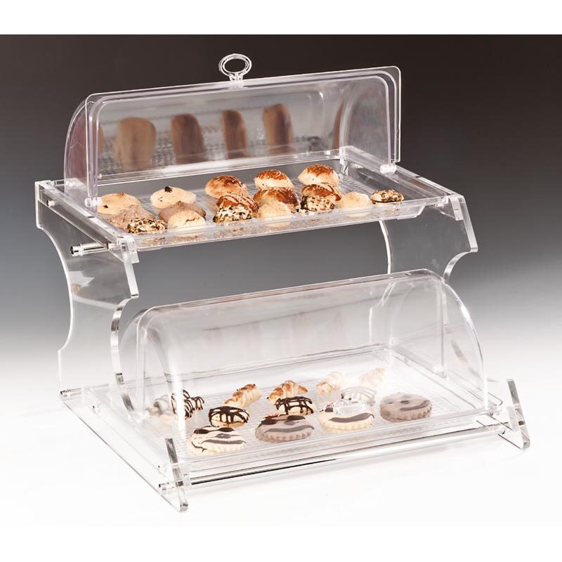 Zicco ZCP-270 Teşhir Standı, 2 Katlı, Rolltop Kapaklı, Polikarbon, 42 cm - Zicco