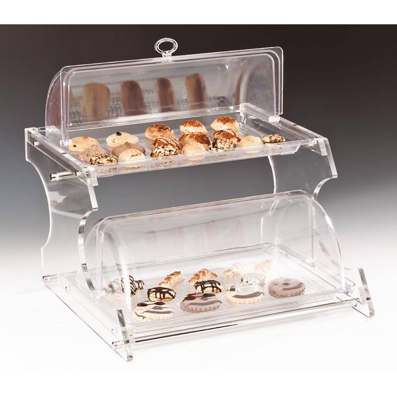 Zicco ZCP-270 Teşhir Standı, 2 Katlı, Rolltop Kapaklı, Polikarbon, 42 cm - 1