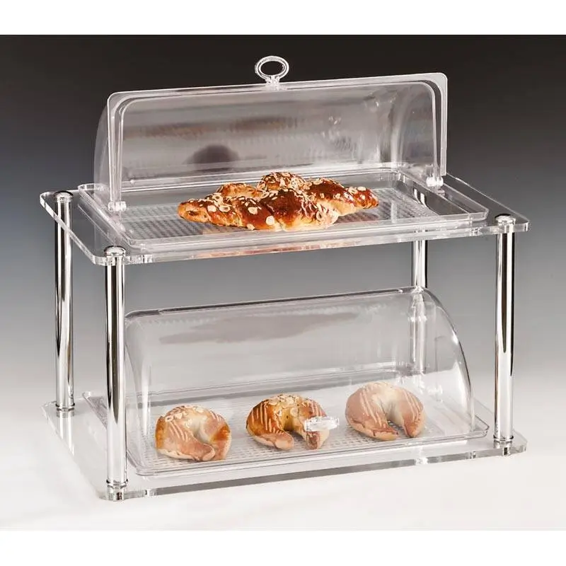 Zicco ZCP-272 Teşhir Standı, Akrilik Rolltop Kapaklı, 2 Katlı, Polikarbon, 32x52x46 cm - 1
