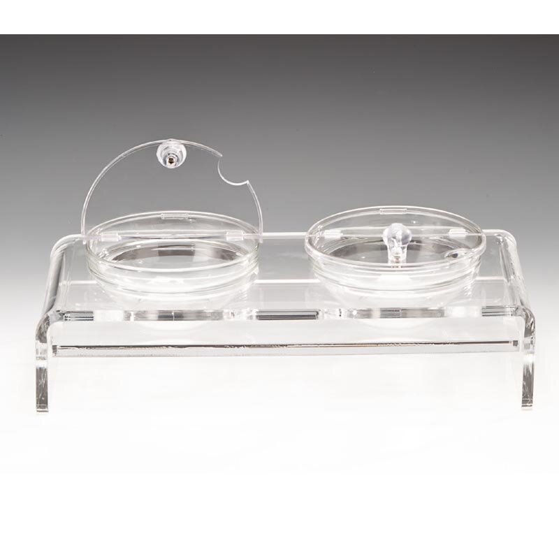 Zicco ZCP-287 Cam Kaseli Teşhir Standı, Kapaklı, 2 Kaseli, Polikarbon, Şeffaf, 39x19 cm - Zicco