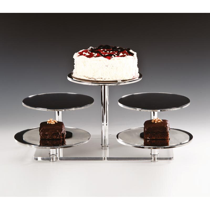 Zicco ZCP-290 Aynalı Teşhir Standı, 5'li, Şeffaf Altlı, 52x42x24 cm - Zicco