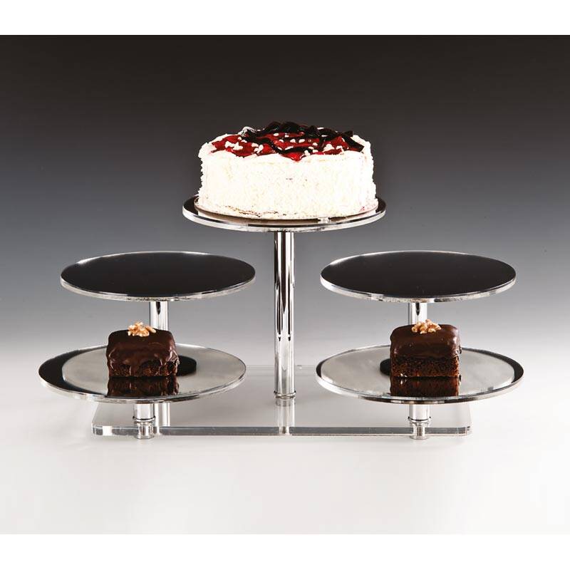 Zicco ZCP-290 Aynalı Teşhir Standı, 5'li, Şeffaf Altlı, 52x42x24 cm - 1