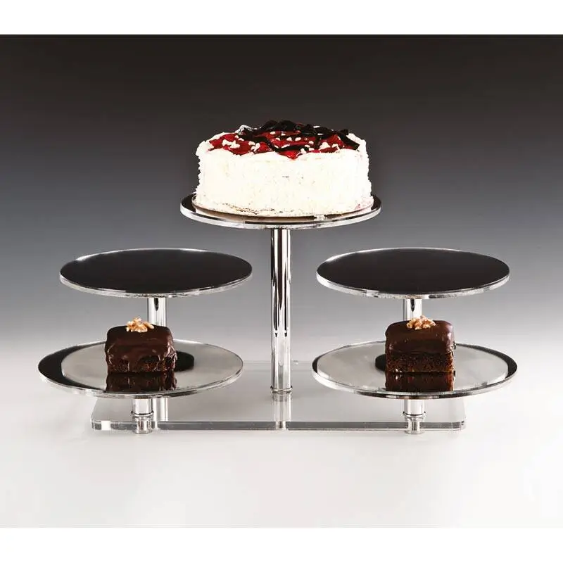 Zicco ZCP-290 Aynalı Teşhir Standı, 5'li, Şeffaf Altlı, 52x42x24 cm - 1
