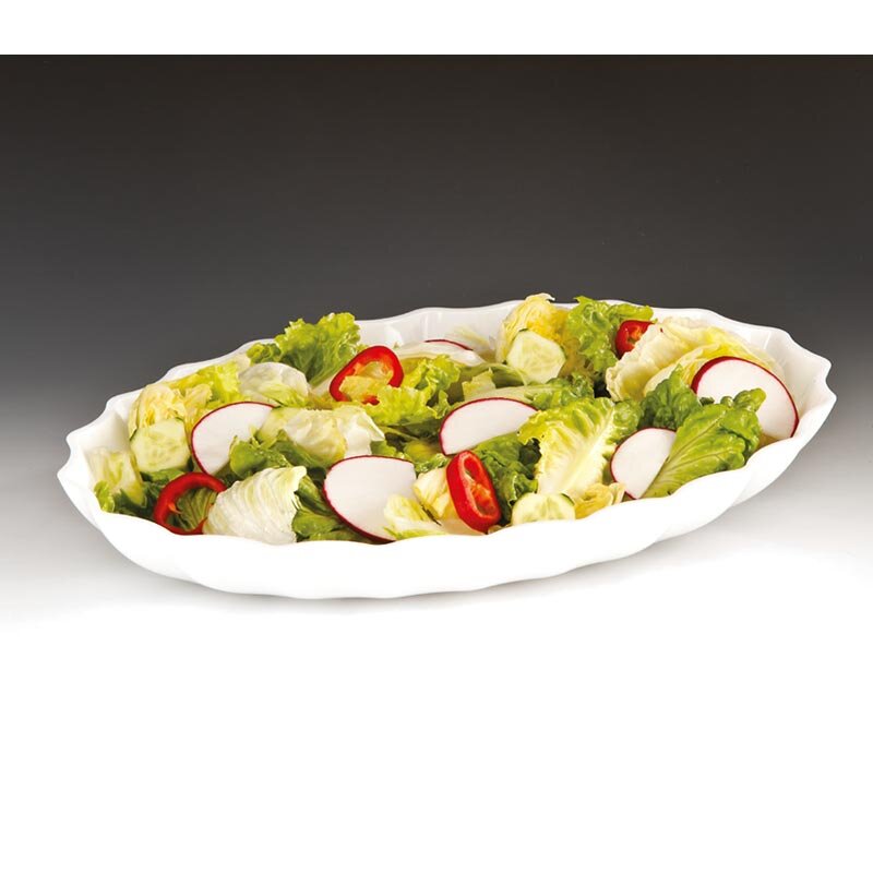 Zicco ZCP-296 Oval Teşhir Tabağı, Polikarbon, Beyaz, 41.5x29.5x5.5 cm - Zicco