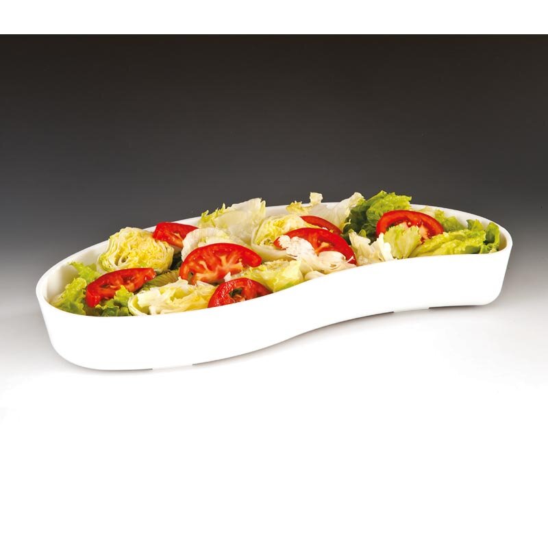 Zicco ZCP-299 Teşhir Tabağı, Damla Model, Polikarbon, Beyaz, 45x21x6.5 cm - Zicco