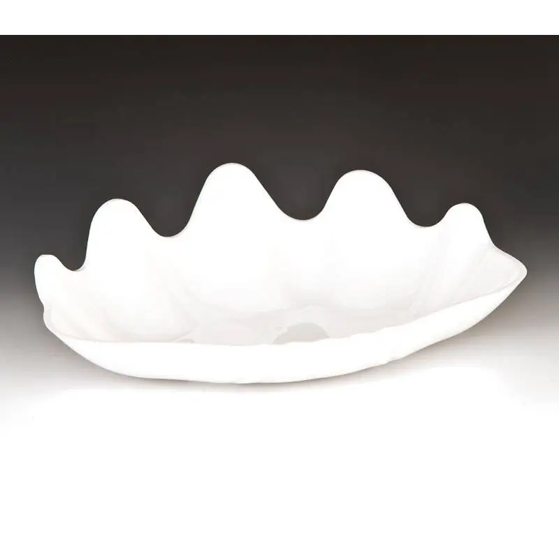 Zicco ZCP-300 Teşhir Tabağı, İstiridye Model, Polikarbon, Beyaz, 38x27x5 cm - 1