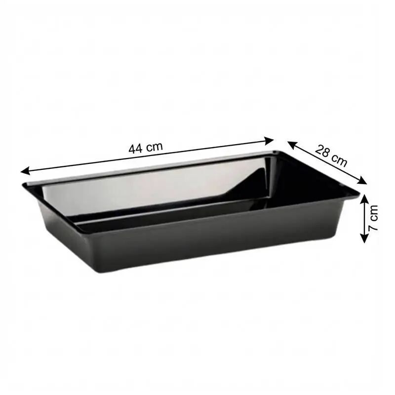 Zicco ZCP-314-P Polikarbon Teşhir Tepsisi, Derin Model, Siyah, 44x28x7 cm - 2