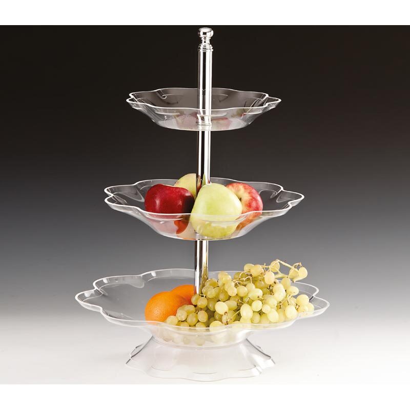 Zicco ZCP-345 Papatya Model Teşhir Standı, 3 Katlı, Akrilik, Şeffaf, 55 cm - Zicco