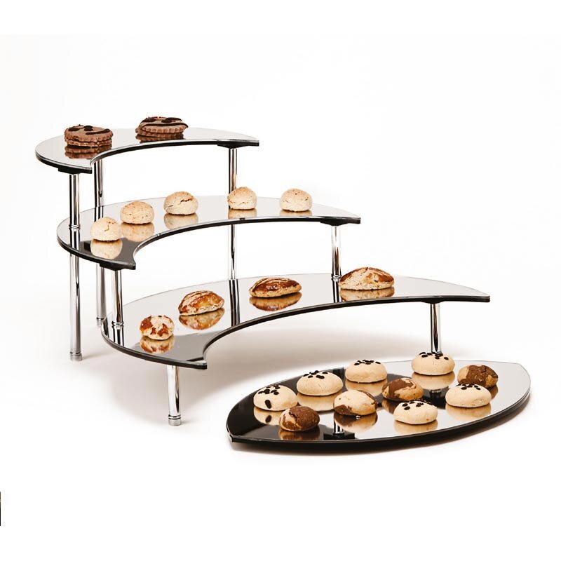 Zicco ZCP-357 Aynalı Teşhir Standı, Hilal Model, 4 Katlı - Zicco