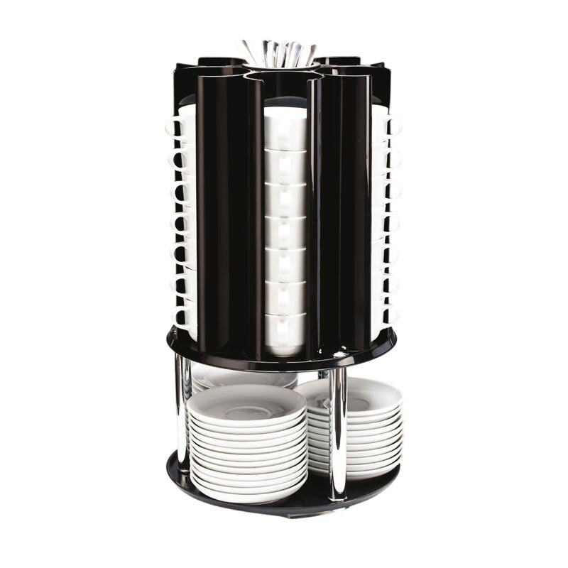 Zicco ZCP-362 Döner Fincan Tabak Kaşık Standı, Polikarbon, Siyah, 30x55 cm - Zicco