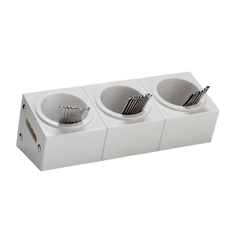 Zicco ZCP-390 Çatal Kaşık Standı, 3 Gözlü, Polikarbon, Beyaz, 48x18x18 cm - Zicco