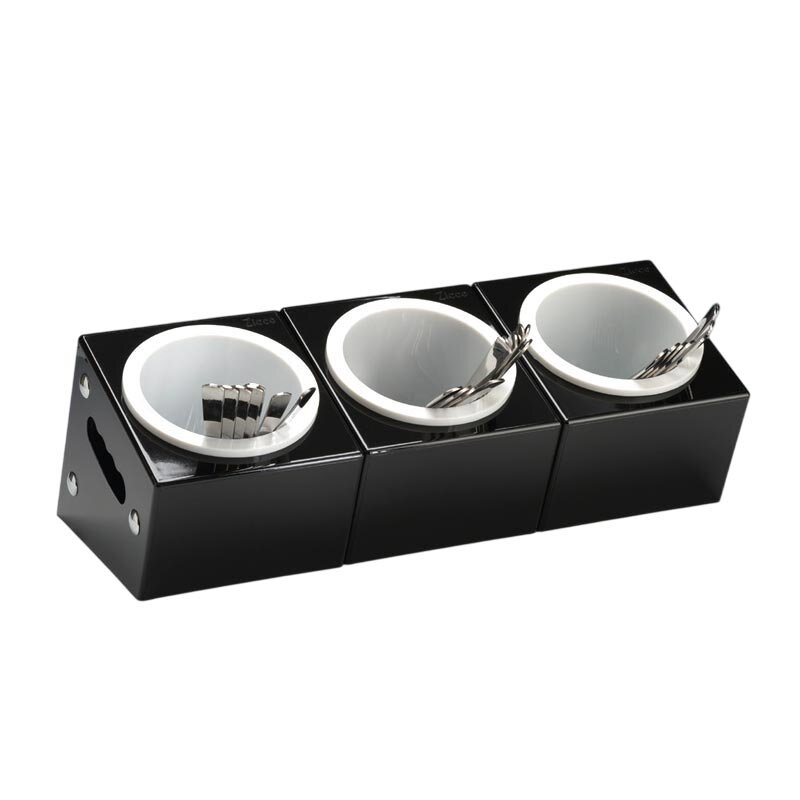 Zicco ZCP-390 Çatal Kaşık Standı, 3 Gözlü, Polikarbon, Siyah, 48x18x18 cm - Zicco