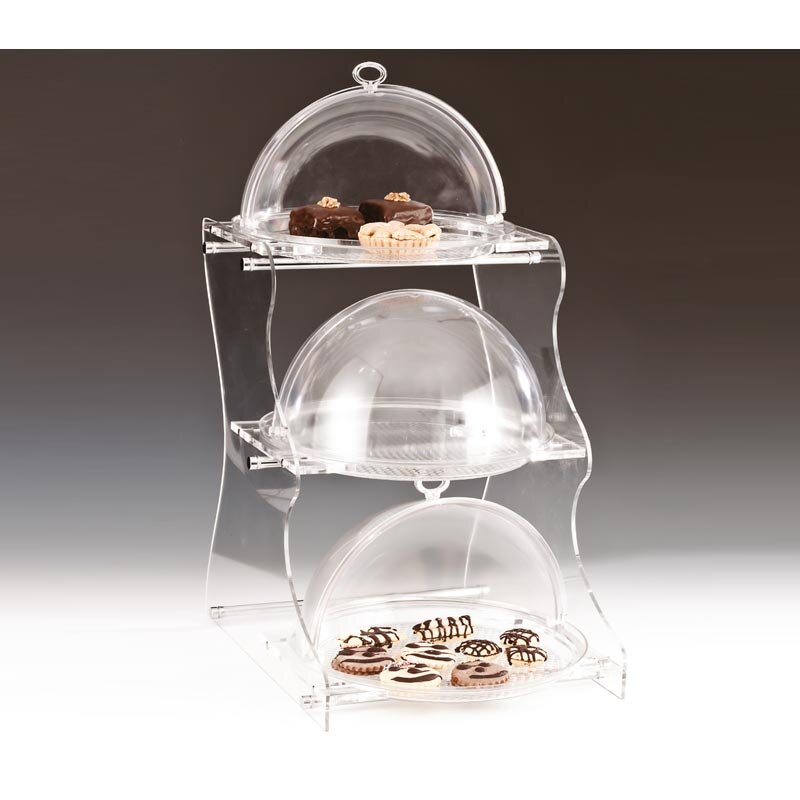 Zicco ZCP-406 Fanuslu Teşhir Standı, 3 Katlı, Polikarbon, Şeffaf, 36x45x67 cm - Zicco