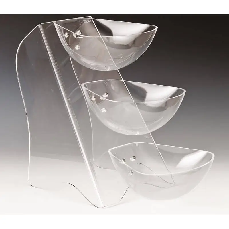Zicco ZCP-433 Teşhir Standı, 3 Katlı, Polikarbon, Şeffaf, 47x25x37 cm - 1