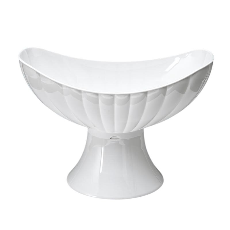 Zicco ZCP-476 Gondol Teşhir Kase, Ayaklı, Polikarbon, Beyaz, 42.5x25.5x29 cm - Zicco