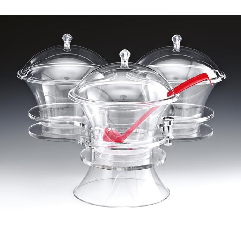 Zicco ZCP-478 Yuvarlak Döner Sosluk Reçellik Standı, Polikarbon, Şeffaf, 49x36 cm - Zicco