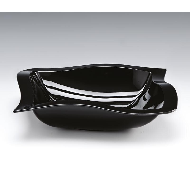 Zicco ZCP-515 Teşhir Kasesi, Dalgalı Model, Polikarbon, Siyah, 29x29 cm - Zicco