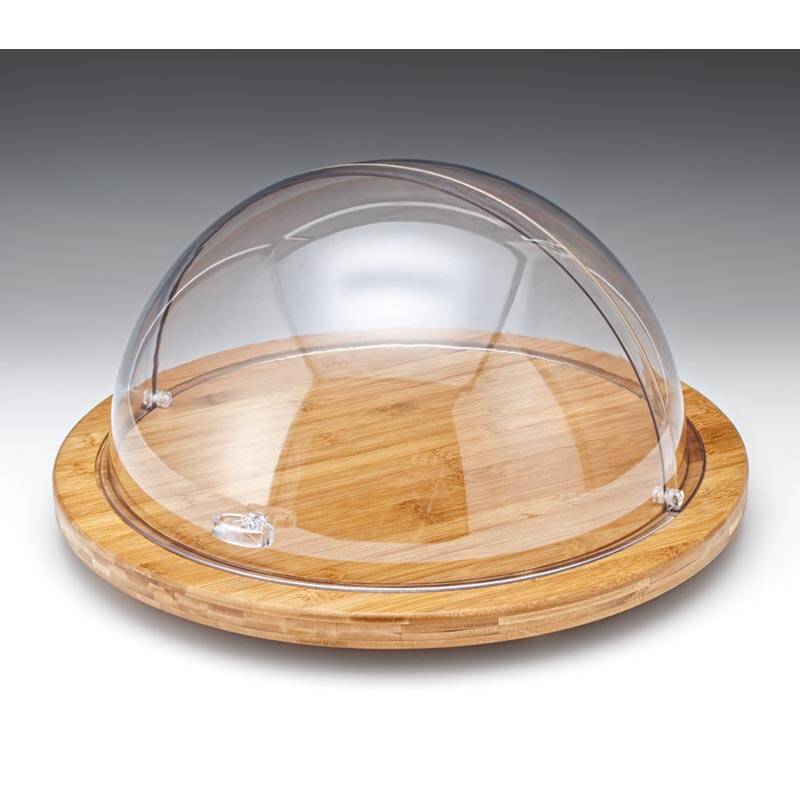 Zicco ZCP-518 Yuvarlak Fanus, Rolltop Kapaklı, Ahşap Altlı, Polikarbon, 46 cm - 1