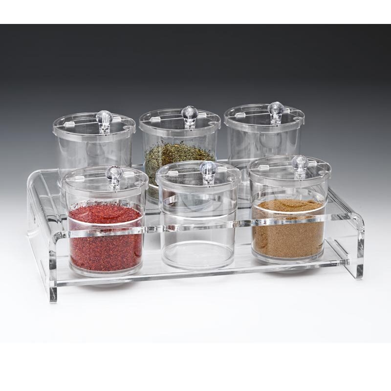 Zicco ZCP-524 Sosluk Reçellik Baharatlık Standı, 6 Bölmeli, Polikarbon, Şeffaf, 42x26x20 cm - Zicco