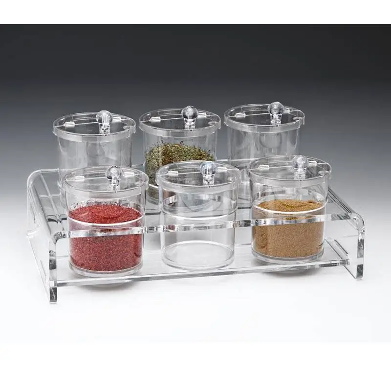 Zicco ZCP-524 Sosluk Reçellik Baharatlık Standı, 6 Bölmeli, Polikarbon, Şeffaf, 42x26x20 cm - 1