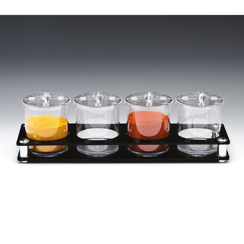 Zicco ZCP-526 Sosluk Reçellik Baharatlık Standı, Polikarbon, Şeffaf, 49x14x14 cm - Zicco