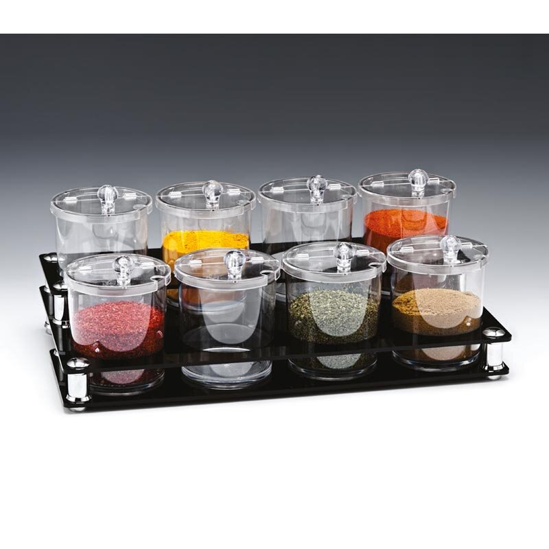 Zicco ZCP-527 Sosluk Reçellik Baharatlık Standı, Polikarbon, Şeffaf, 49x27x18 cm - Zicco