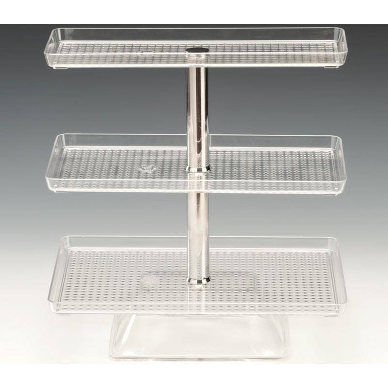 Zicco ZCP-548 Tepsili Teşhir Standı, 3 Katlı, Polikarbon, Şeffaf, 47,5 cm - 1