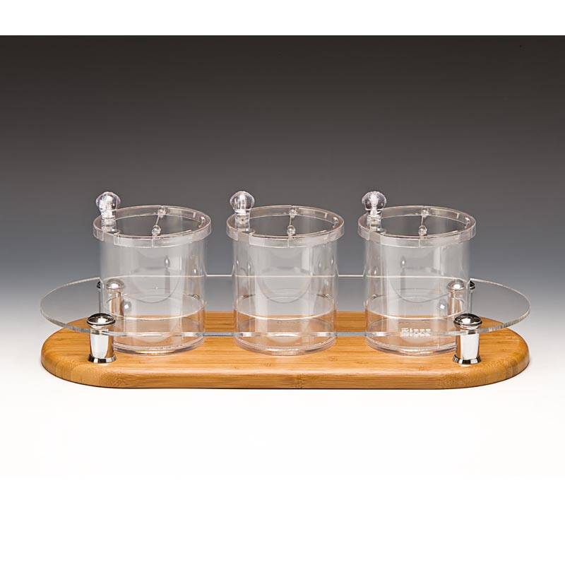 Zicco ZCP-576 Polikarbon Sosluk Reçellik Baharatlık Standı, Ahşap Altlı, 0.75 L, 48x19 cm - 1