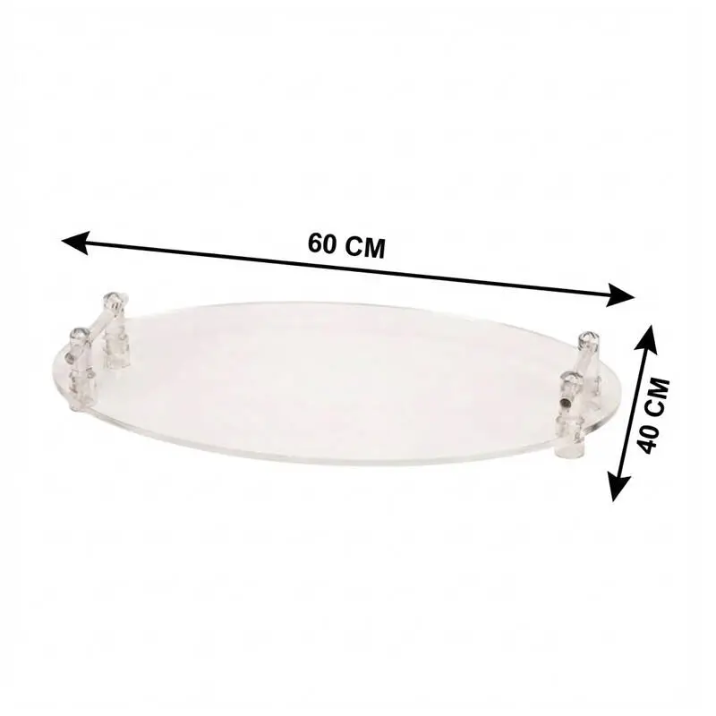 Zicco ZCP-583 Kulplu Teşhir Standı, Oval Form, Akrilik, 60x40 cm - 2