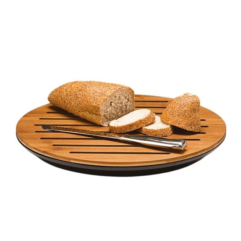 Zicco ZCP-610 Ahşap Ekmek Kesme Tahtası, Polikarbon Altlı, Siyah, 42 cm - Zicco