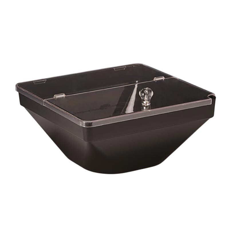 Zicco ZCP-611 Teşhir Kasesi, Polikarbon Kapaklı, Siyah, 22x22x11 cm - Zicco