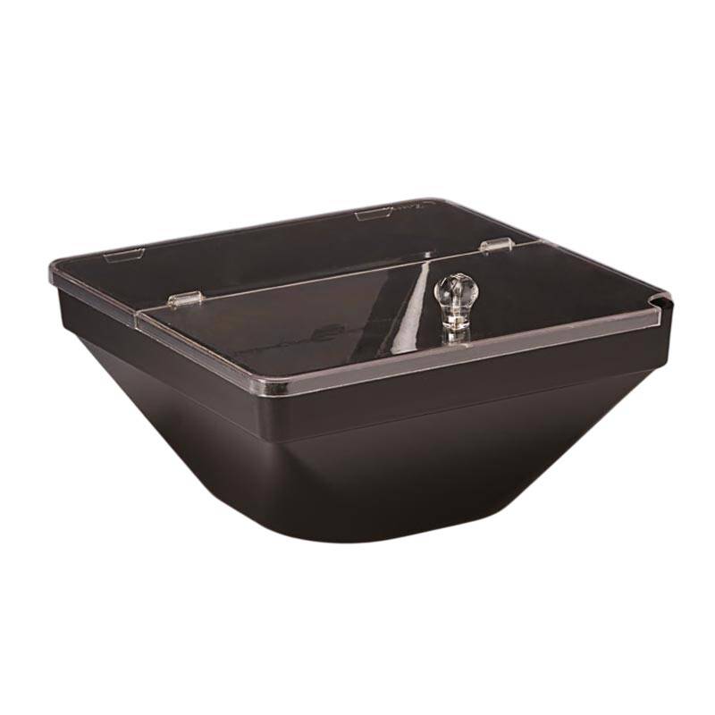 Zicco ZCP-611 Teşhir Kasesi, Polikarbon Kapaklı, Siyah, 22x22x11 cm - 1