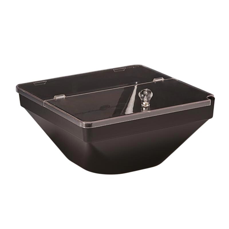 Zicco ZCP-612 Teşhir Kasesi, Polikarbon Kapaklı, Siyah, 26x26x12 cm - Zicco