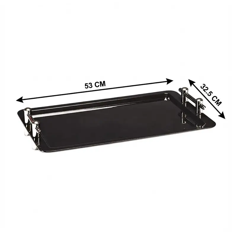 Zicco ZCP-615 Kulplu Teşhir Tepsisi, Polikarbon, Siyah, 32.5x53 cm - Zicco (1)