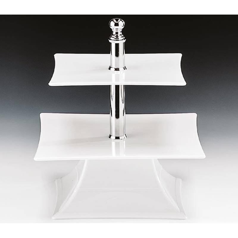 Zicco ZCP-630 Teşhir Sunum Standı, 2 Katlı, Polikarbon, Beyaz, 24 cm - 1