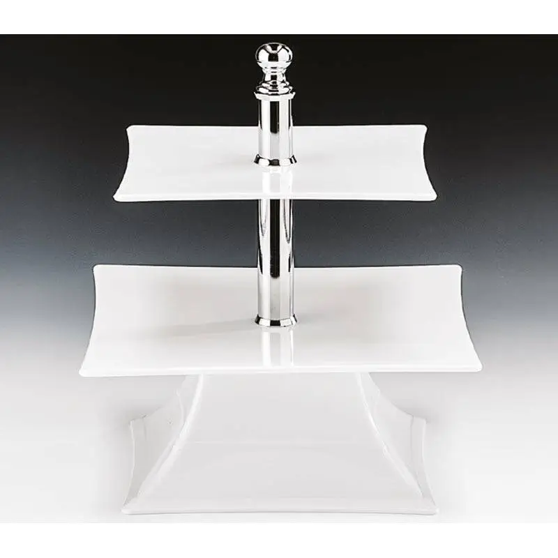 Zicco ZCP-630 Teşhir Sunum Standı, 2 Katlı, Polikarbon, Beyaz, 24 cm - 1