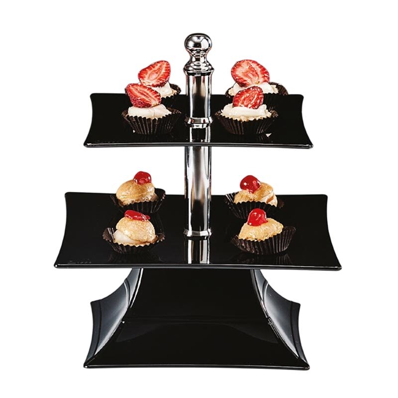 Zicco ZCP-630 Teşhir Sunum Standı, 2 Katlı, Polikarbon, Siyah, 24 cm - Zicco