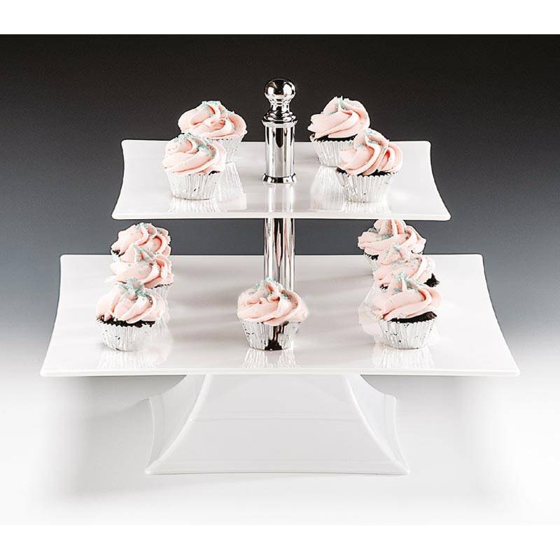 Zicco ZCP-631 Teşhir Standı, 2 Katlı, Polikarbon, Beyaz, 25x35x29 cm - 1