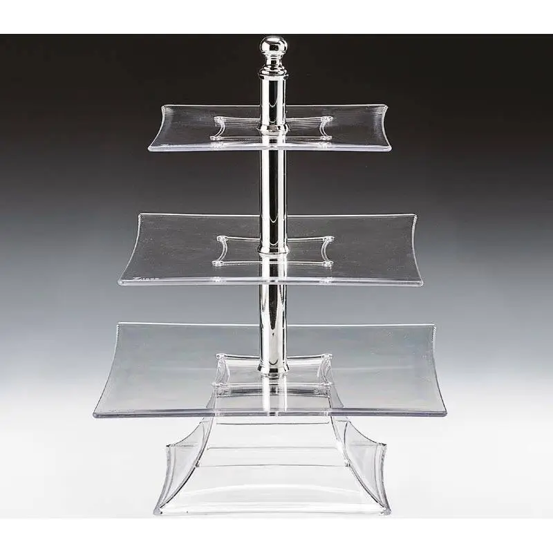 Zicco ZCP-632 Teşhir Standı, 3 Katlı, Polikarbon, Şeffaf, 39 cm - 1