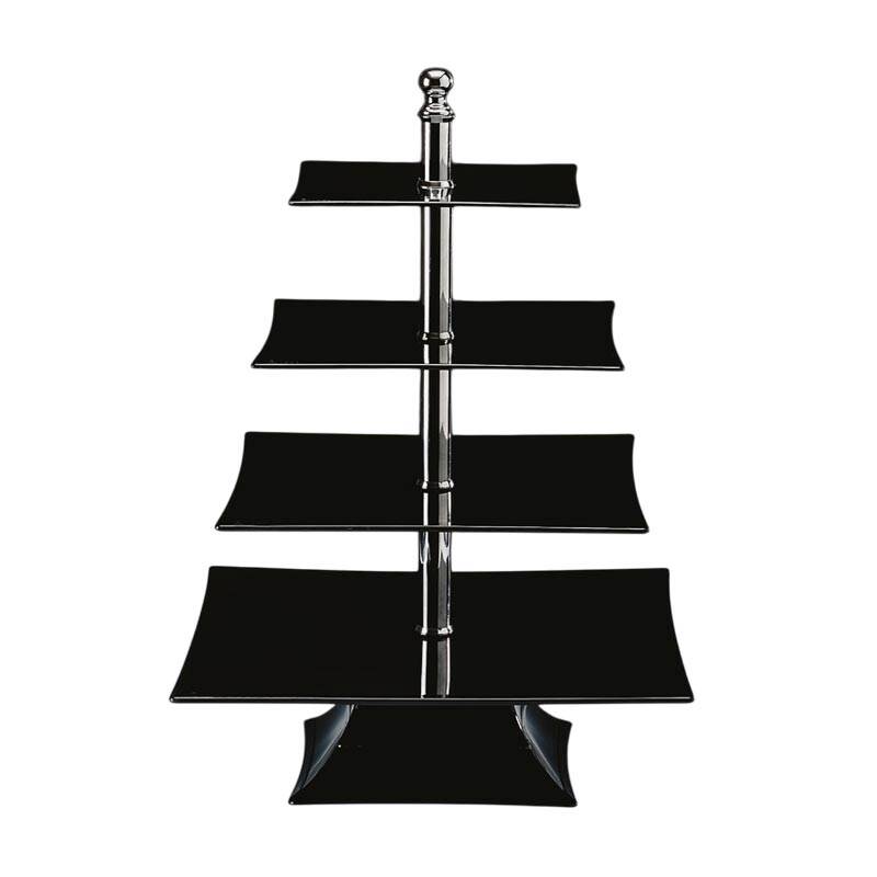 Zicco ZCP-633 Teşhir Standı, 4 Katlı, Polikarbon, Siyah, 50 cm - 1