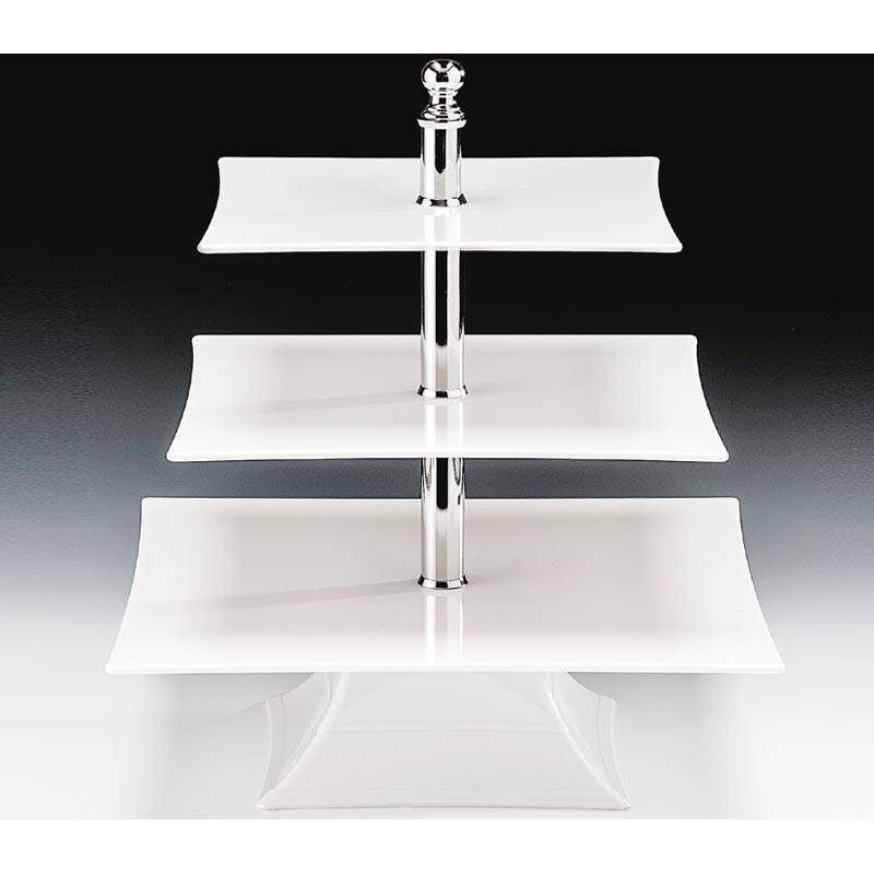 Zicco ZCP-638 3 Katlı Teşhir Standı, Polikarbon, Beyaz, 44 cm - 1