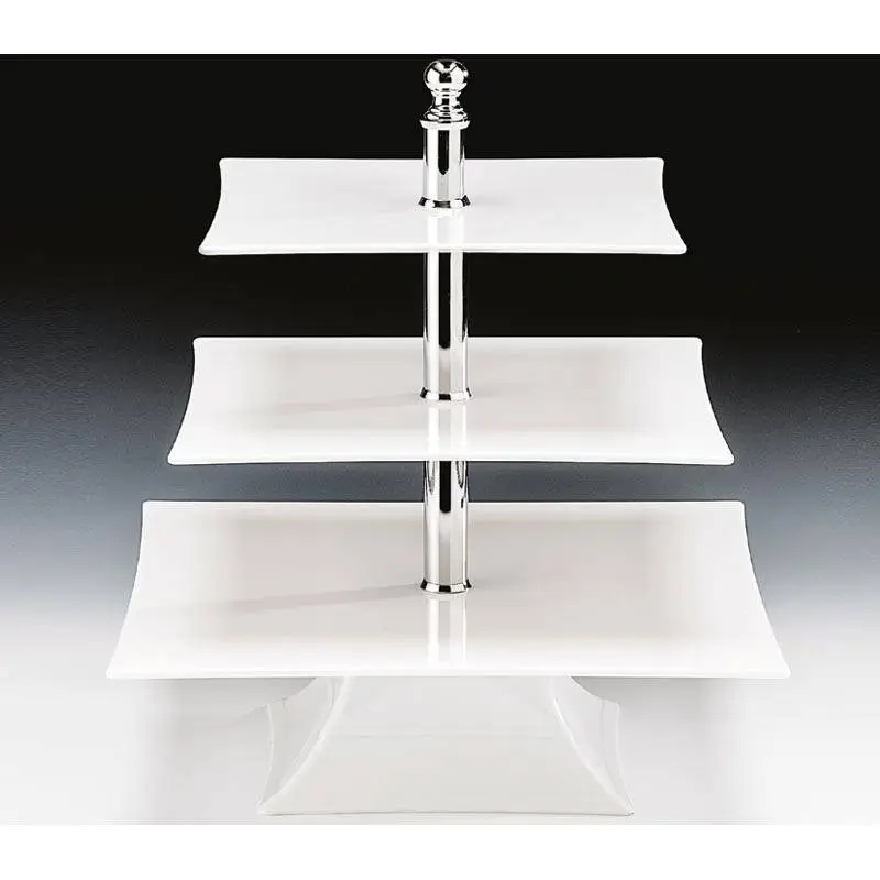 Zicco ZCP-638 3 Katlı Teşhir Standı, Polikarbon, Beyaz, 44 cm - 1
